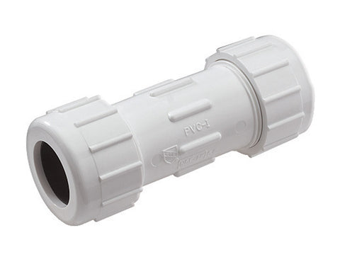 King Brothers Inc. 1-1/4 in. Dia. x 1-1/4 in. Dia. PVC Lead-Free Compression Coupling