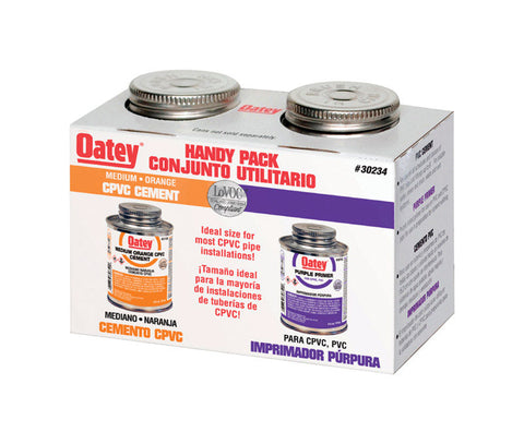 Oatey Handy Pack Purple/Orange PVC/CPVC Primer and Cement 4 oz.