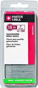 Porter-Cable PBN18200-1 Nail, Glue Collation, 2 in L, 18 ga Gauge, Steel, Galvanized, Brad Head