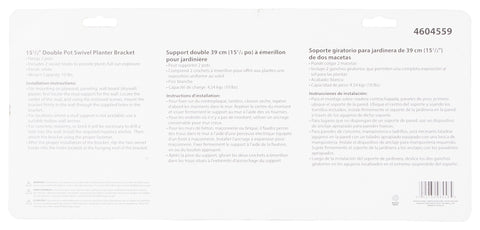 Landscapers Select GB0293L Hang Plant Bracket, 15-1/2 L, Steel, White, Wall Mount Mounting