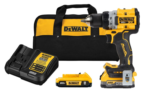 DEWALT XR Series DCD800D1E1 Drill Driver Kit, Battery Included, 20 V, 2 Ah, 1/2 in Chuck, Keyless, Ratcheting Chuck