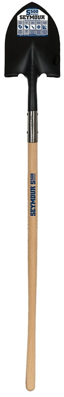 Seymour 49330 Shovel, Double-Rivet Open Back, 59 in OAL, 9-1/2 in W Blade, 14 ga, Steel Blade, Hardwood Handle