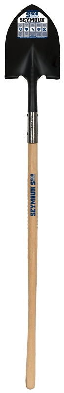 Seymour 49344 Shovel, Double-Rivet Closed Back, 59 in OAL, 9-1/2 in W Blade, 14 ga, Steel Blade, Hardwood Handle