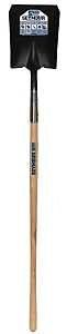 Seymour 49332 Shovel, Open Back, Square Point, 59 in OAL, 9-1/2 in W Blade, 14 ga, Steel Blade, American Ashwood Handle