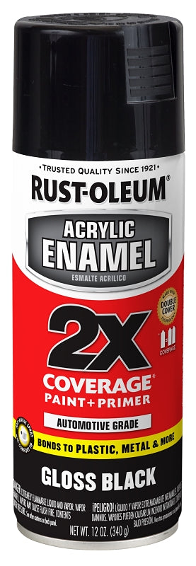 Rust-Oleum 271903 Automotive Spray Paint, Solvent Base, Gloss, Black, 12 oz Can