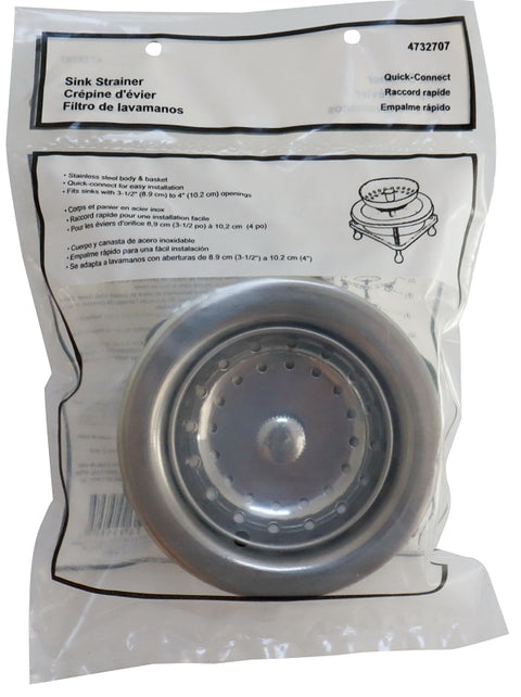 ProSource 122040-3L Basket Strainer Assembly, 4-1/2 in Dia, For: 3-1/2 to 4 in Dia Opening Sink