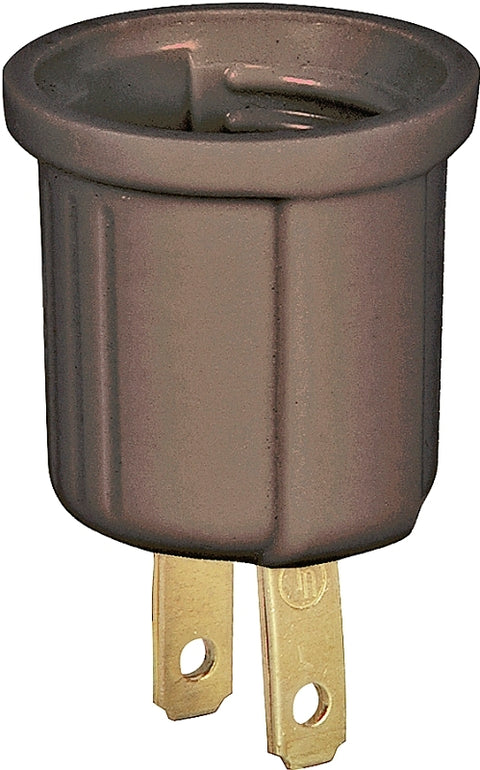 Eaton Wiring Devices BP738B Lamp Holder Adapter, 660 W, 1-Outlet, Thermoplastic, Brown, Pack of 5