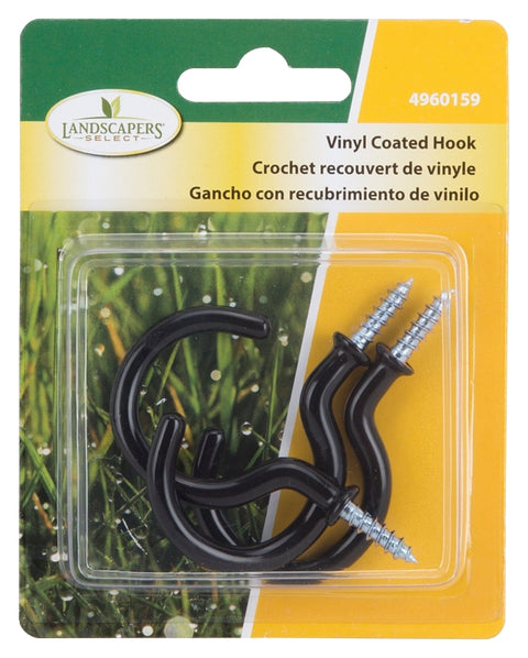 Landscapers Select GB0253L Storage Hook, 1.42 in L, 2-1/2 in H, Steel, Black, Zinc Plated, Wall Mount Mounting