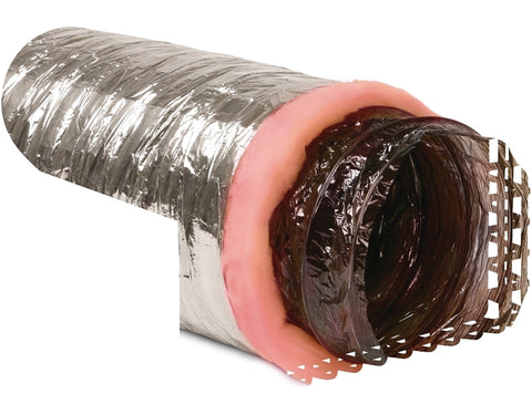 Imperial MEA-0610 Air Duct, 6 in OD, 10 ft L, Polyester, Silver