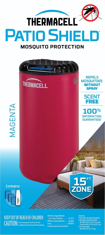 Thermacell Patio Shield MRPSP Mosquito Repeller, Magenta