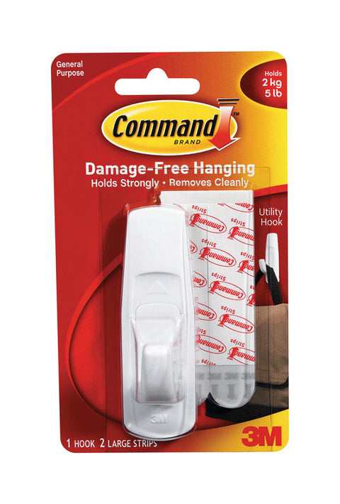 3M Command Large Utility Hook 3-7/8 in. L Plastic 5 lb. 1 pk
