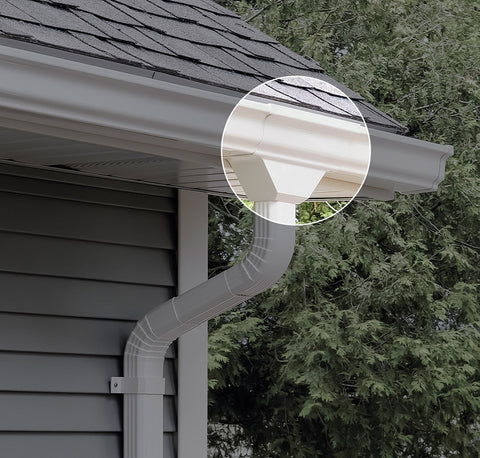 Genova 13 L x 5 in. W x 8.4 in. H x 5 in. W x 2 in. H Vinyl K Gutter Drop Outlet White