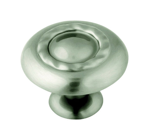 Amerock Inspirations Round Furniture Knob 1-1/4 in. Dia. 1-3/16 in. Satin Nickel 1 pk