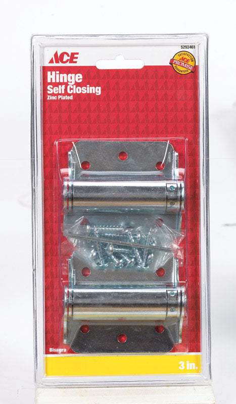 Ace 3 in. H x 3 in. L 3 in. Spring Return Adjustable Screen Storm Self Closing Hinge 2 Zinc