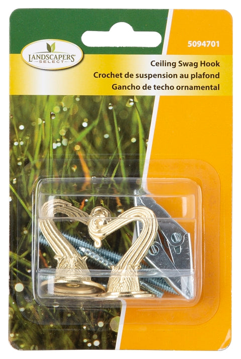 Landscapers Select GB0093L Ceiling Hook, 2-3/16 in H, Zinc, White, Ceiling Mount Mounting