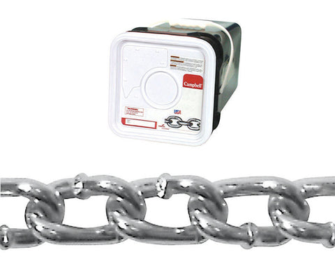 Campbell Chain Twist link Machine Chain 175 ft. L x 3/16 in. Dia. No. 2/0 Silver Carbon Steel