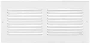 Imperial RG0418 Return Air Sidewall Grille, 14 in L, 6 in W, Steel, White, Painted/Powder-Coated