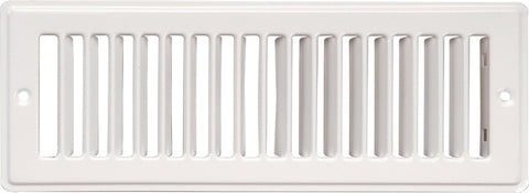 Imperial RG1280A Toe Space Grille, 4 in L, 10 in W, Steel, White