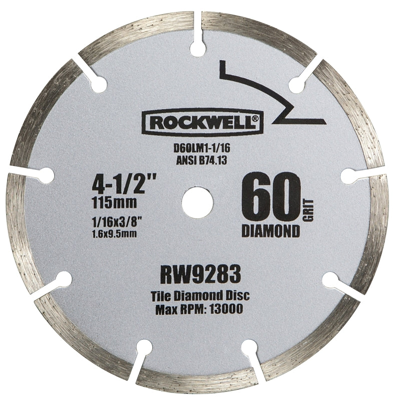 Rockwell RW9283 Circular Saw Blade, 4-1/2 in Dia, 3/8 in Arbor, 60