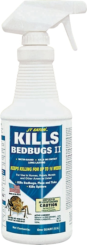 J.T. Eaton 207-W Bed Bug Killer, Liquid, Spray Application, 1 qt Bottle, Clear, Pack of 6