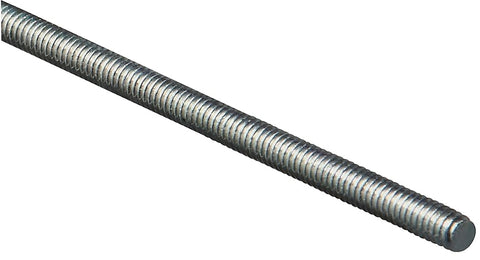 National Hardware 179499 Threaded Rod, 1/4-20 Thread, 36 in L, A Grade, Steel, Zinc, UNC Thread