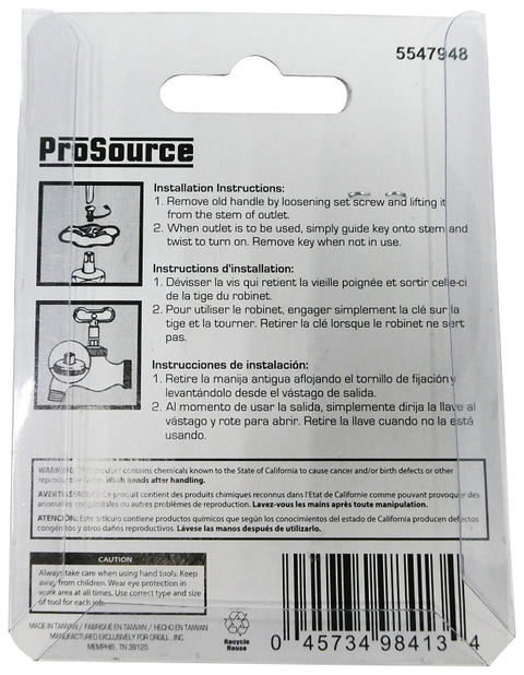 ProSource PMB-505-3L Silcock Key, Square Head, 1-3/4 in L