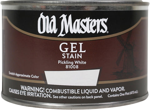Old Masters 81008 Gel Stain, Pickling White, Liquid, 1 pt, Can