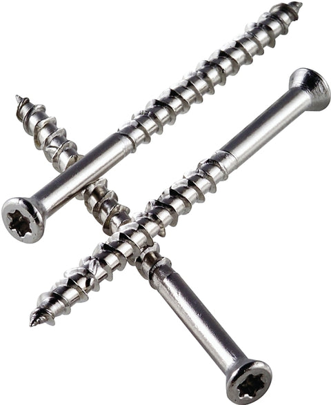 Simpson Strong-Tie T07300FWP Deck Screw, #7 Thread, 3 in L, Box Thread, Trim Head, Steel, Stainless Steel, 60/PK