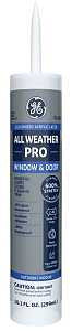 GE Siliconized Advanced Acrylic 2863819 Window & Door Sealant, Clear, 1 to 14 days Curing, 10 fl-oz Cartridge, Pack of 12