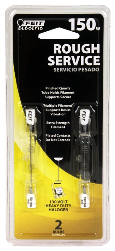 Feit Electric BPQ150T3 Halogen Bulb, 0.31 in Dia x 4.71 in L Dimensions, 150 W, R7 Lamp Base, J T3 Lamp