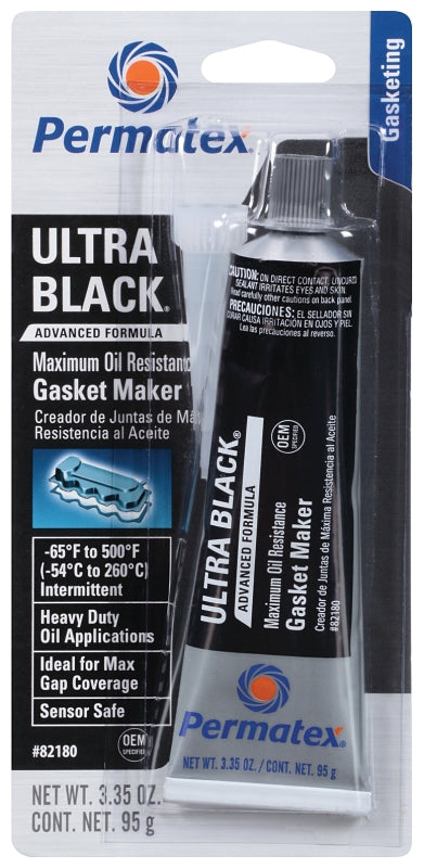 Permatex Ultra Black 82180 Gasket Maker, 3.35 oz Tube, Paste