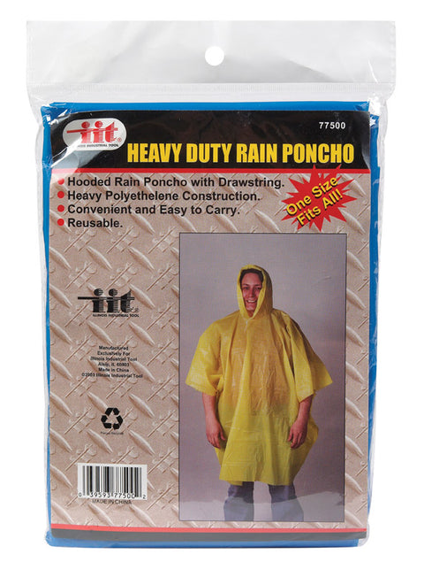 JMK Yellow Polyethelene Rain Poncho Universal