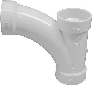 Canplas 194301 Combination Tee Pipe Wye, 1-1/2 in, Hub, PVC, White, SCH 40 Schedule