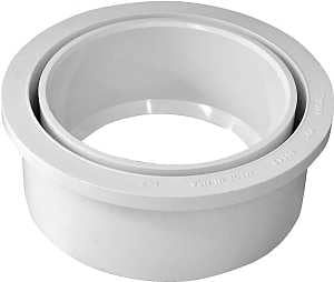 IPEX 192756 Flush Reducing Pipe Bushing, 4 x 3 in, Spigot x Hub, PVC, White, SCH 40 Schedule