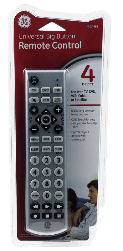 GE Universal Big Button Remote Control 4 Devices
