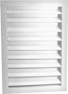 Master Flow DA1424W Dual Louver, 26-3/8 in L, 16-1/2 in W, Aluminum, White