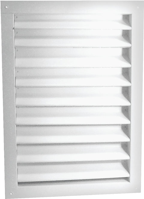 Master Flow DA1424W Dual Louver, 26-3/8 in L, 16-1/2 in W, Aluminum, White