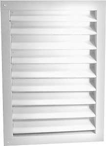 Master Flow DA1824W Dual Louver, 26-3/8 in L, 20-1/2 in W, Aluminum, White
