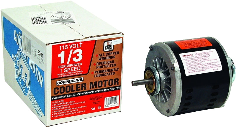 Dial 2201 Evaporative Cooler Motor, hp, 115 V, 1/2 in Dia