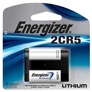 Energizer EL2CR5 EL2CR5BP Battery, 6 V Battery, 1500 mAh, Lithium, Manganese Dioxide