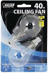 Feit Electric BP40A15C/CL/CF Incandescent Lamp, Clear Lamp, 1.87 in D x 3.25 in H Dimensions, 40 W, A15 Lamp, 280 Lumens