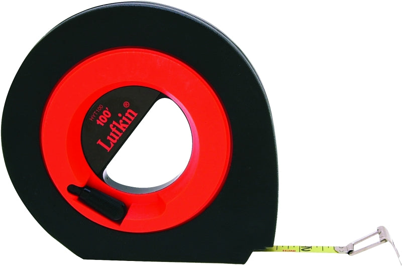 Lufkin Speedwinder Maßband 3/8 Zoll X 30 M – Hohe Sichtbarkeit, Gelb Ummantelt, Doppelseitig (SAE/metrisch)