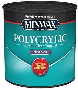 Minwax Polycrylic 233334444 Waterbased Polyurethane, Liquid, Crystal Clear, 0.5 pt, Can