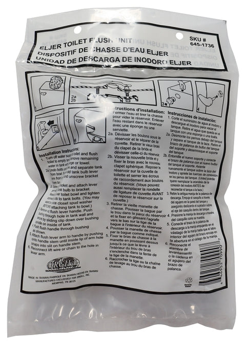 ProSource 070990 Eljer Toilet Flush Valve Assembly, For: Eljer Touch-Flush Unit