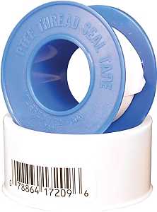 Harvey 017209B Thread Seal Tape, 260 in L, 3/4 in W, PTFE, Blue/White