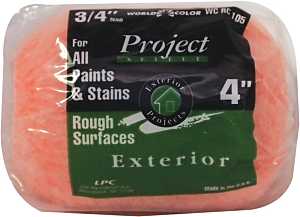 Linzer RC105-4 Paint Roller Cover, 3/4 in Thick Nap, 4 in L, Polyester Cover