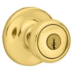 Kwikset 400M3CPK6 Keyed Entry Knob, Polished Brass