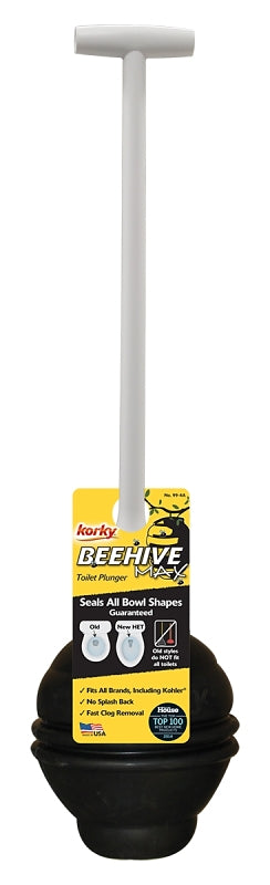 Korky BEEHIVE Max 99-4A Toilet Plunger, 6 in Cup, T-Shaped Handle