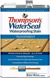 Thompson's WaterSeal TH.091201-16 Wood Sealer, Transparent, Liquid, Harvest Gold, 1 gal, Pack of 4
