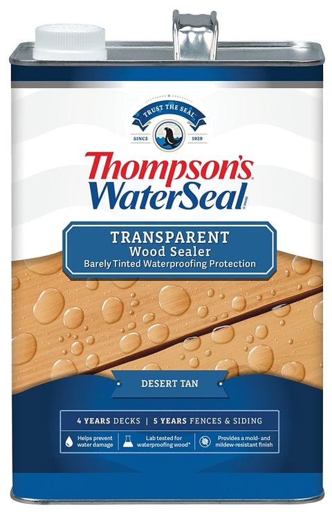 Thompson's WaterSeal TH.091701-16 Wood Sealer, Transparent, Desert Tan, 1 gal, Pack of 4